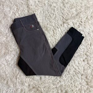 Women’s Size 42L/US30L Grey/Black Fair Play Full Seat Horseback Riding Breeches
